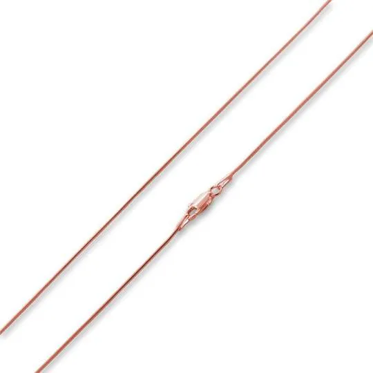 14K Rose Gold Plated Sterling Silver Snake Chain 0.9MM