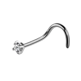 20G Titanium Nostril Screw CZ Nose Piercing Stud