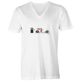 2XL White Datsun 240z - Mens V-Neck Tee - WAREHOUSE