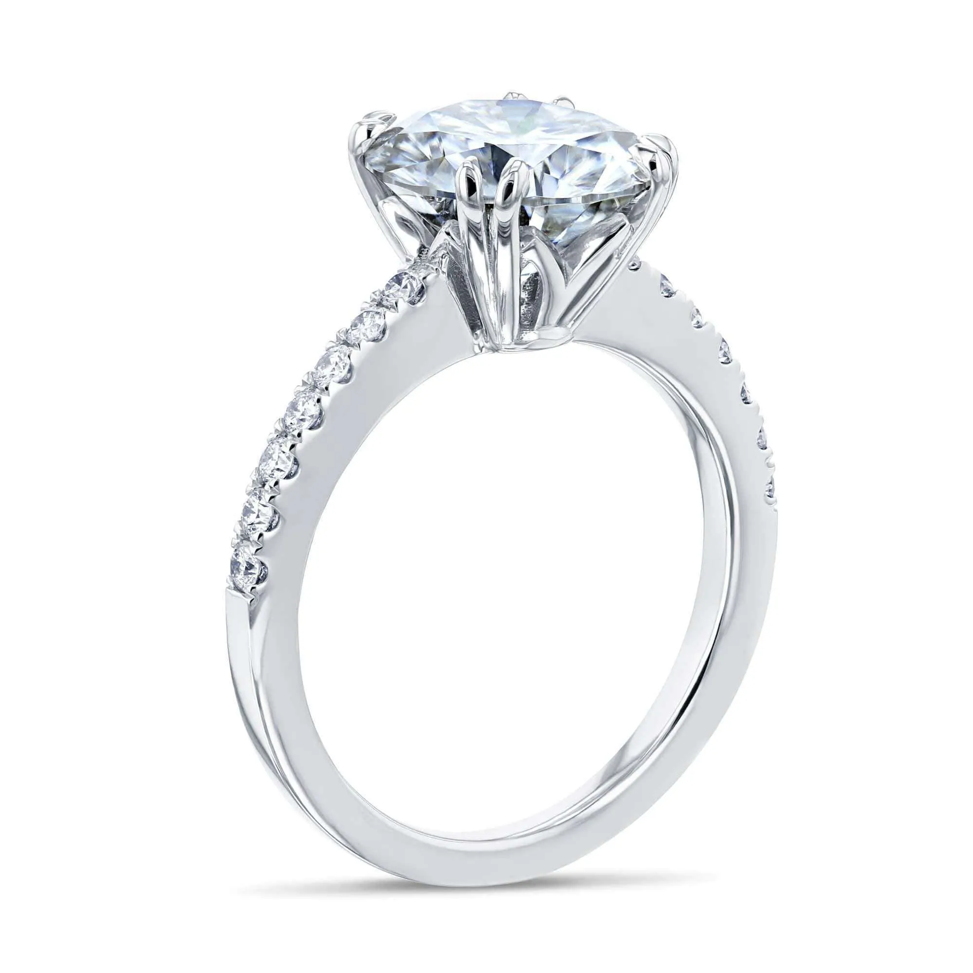 3.1ct Round Forever One Moissanite Ring 14k Gold