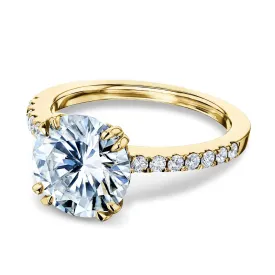 3.1ct Round Forever One Moissanite Ring 14k Gold