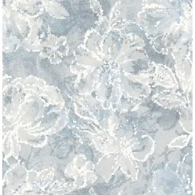 Allure Floral Wallpaper in Blue from the Celadon Collection