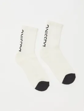 BASSIKE LOGO SOCKS - WHITE BLACK