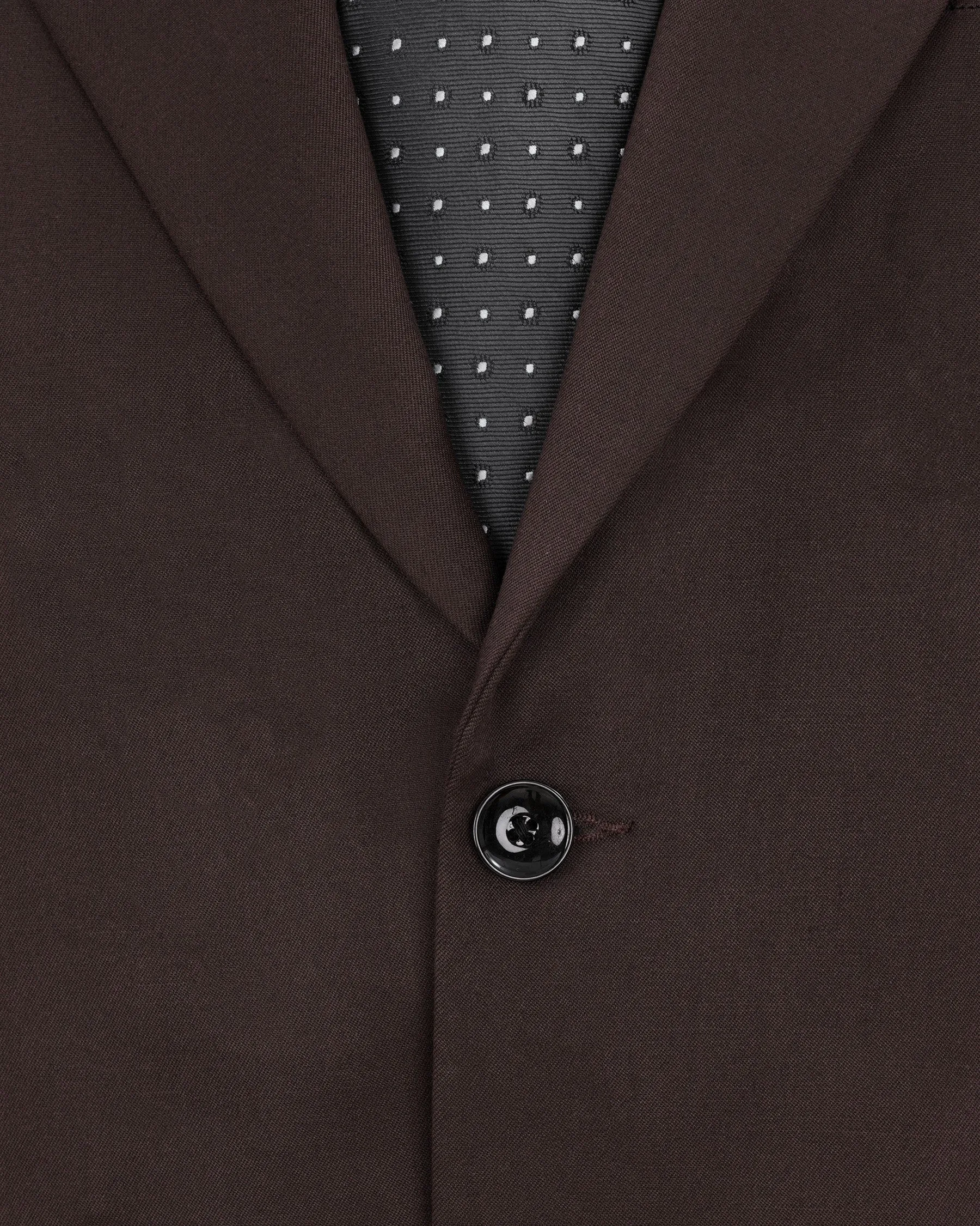 Bistre Brown Single Breasted Blazer