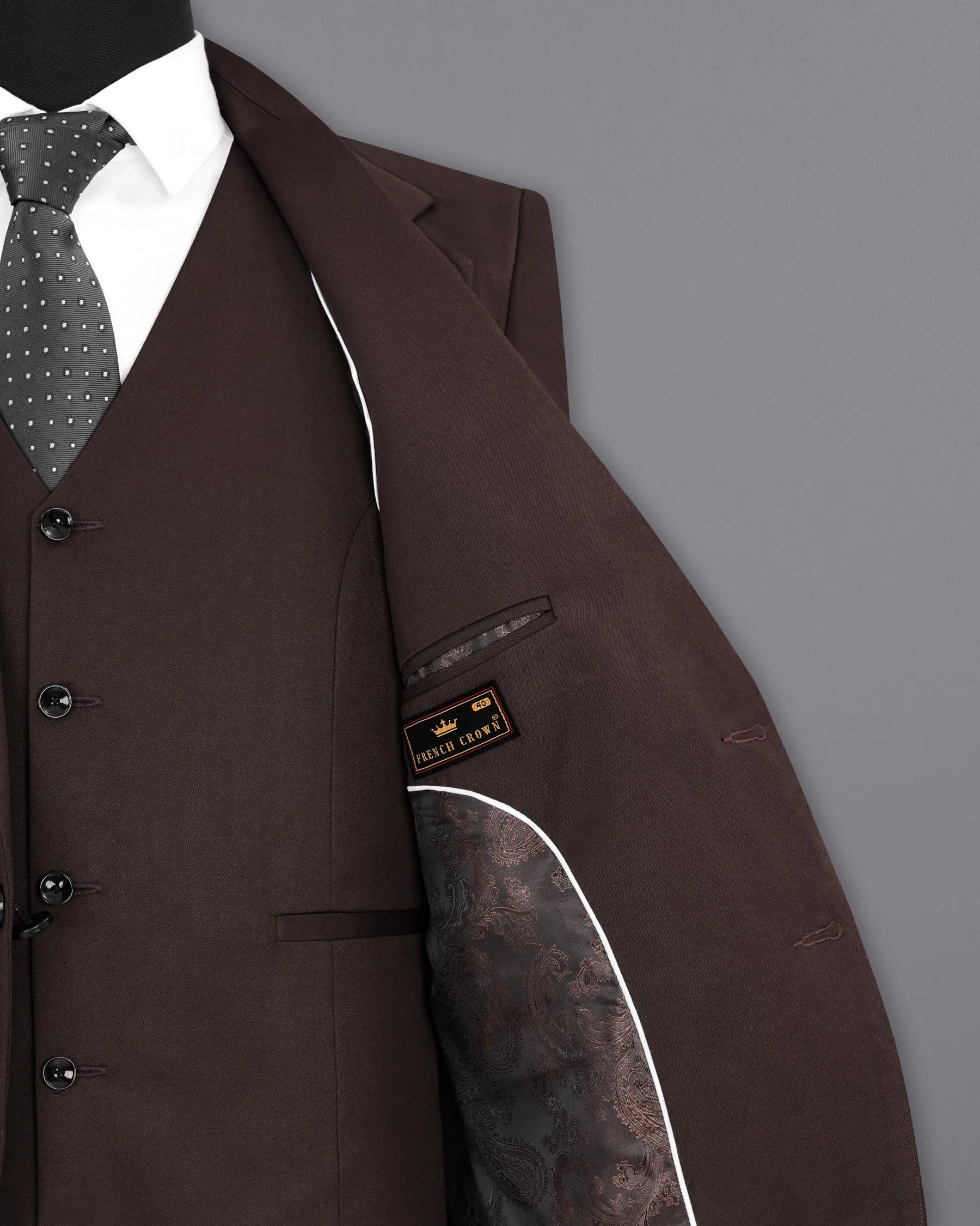 Bistre Brown Single Breasted Blazer