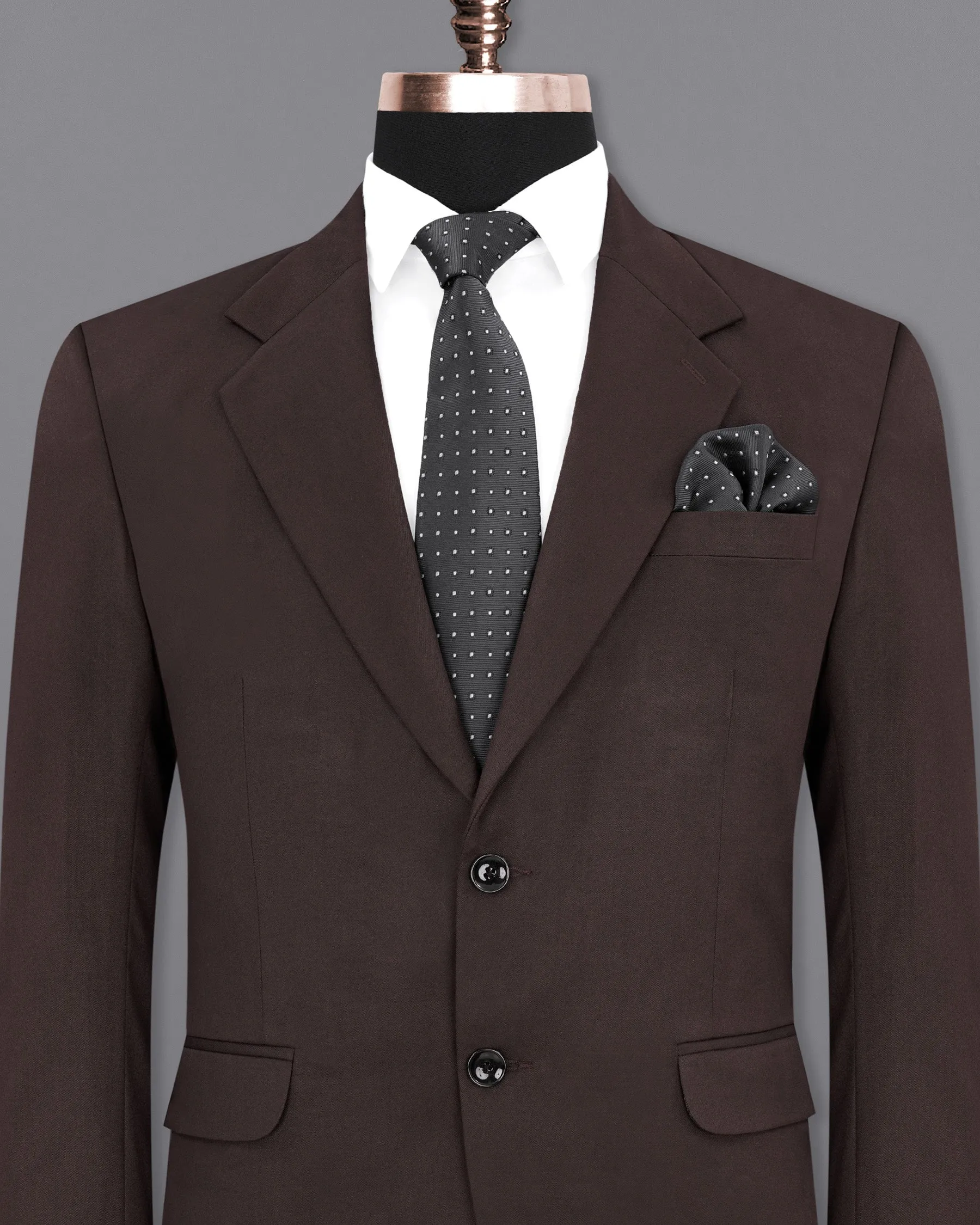 Bistre Brown Single Breasted Blazer