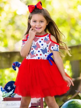 Bold Butterfly Cold Shoulder Tutu Dress