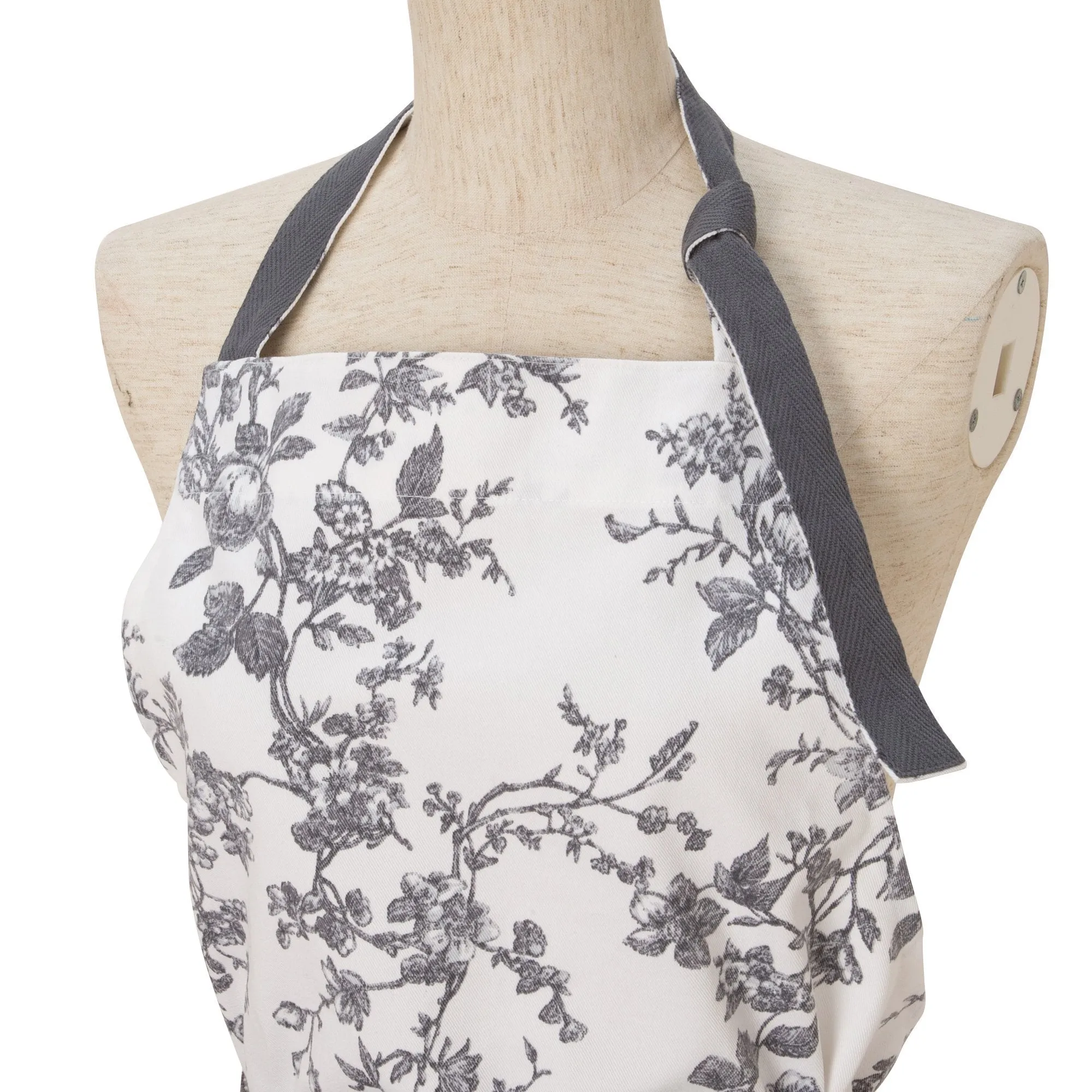 Botanical Cotton Full Apron Gray