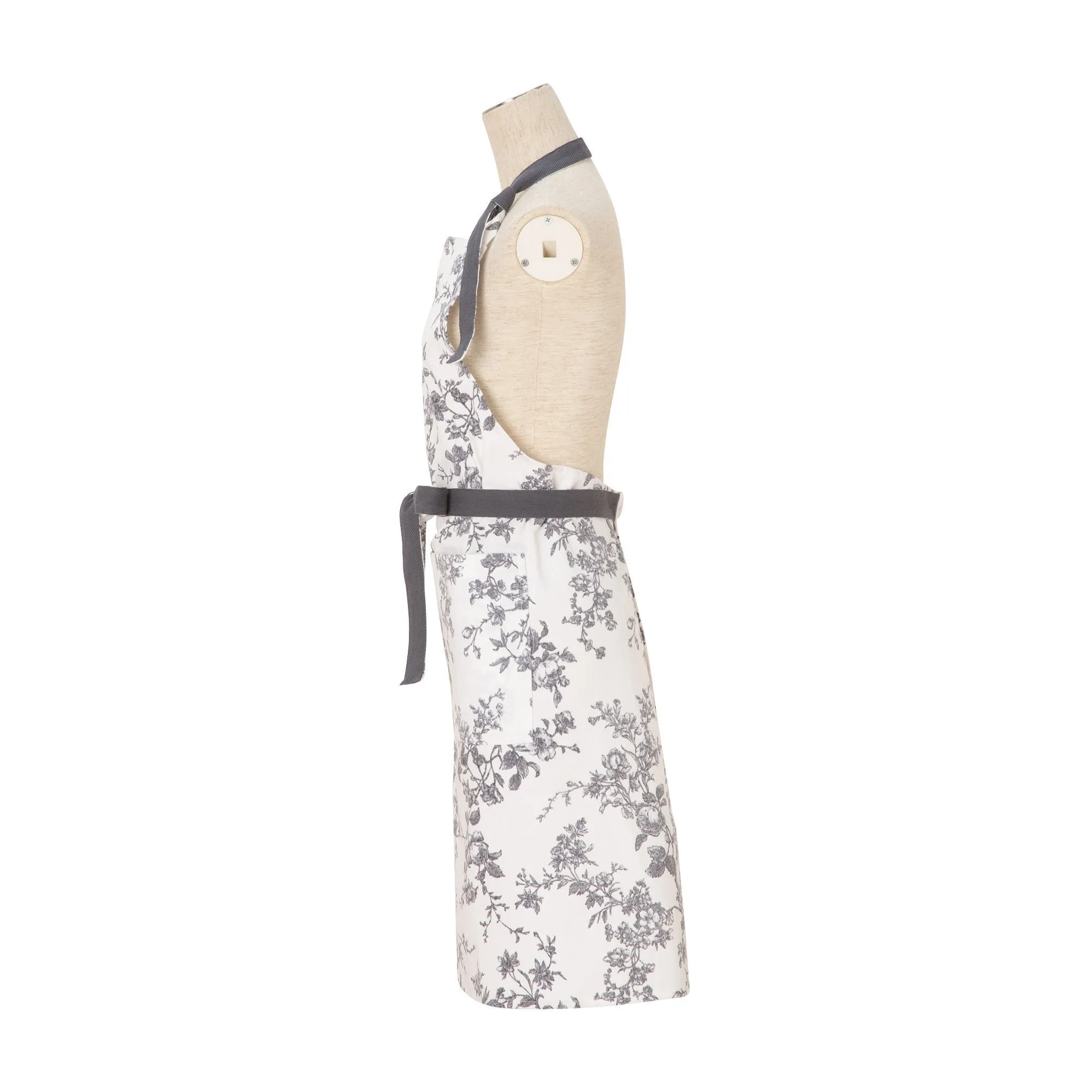 Botanical Cotton Full Apron Gray