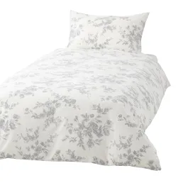 Classic Flower Comforter Case Double Gray