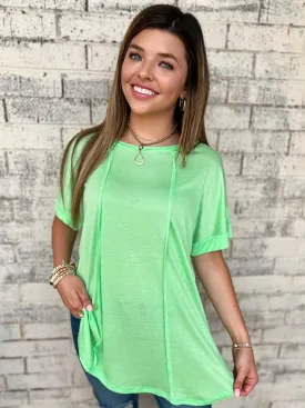 Cotton Mint Round Neck Top