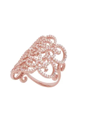 Countess Cocktail Ring Rosegold White