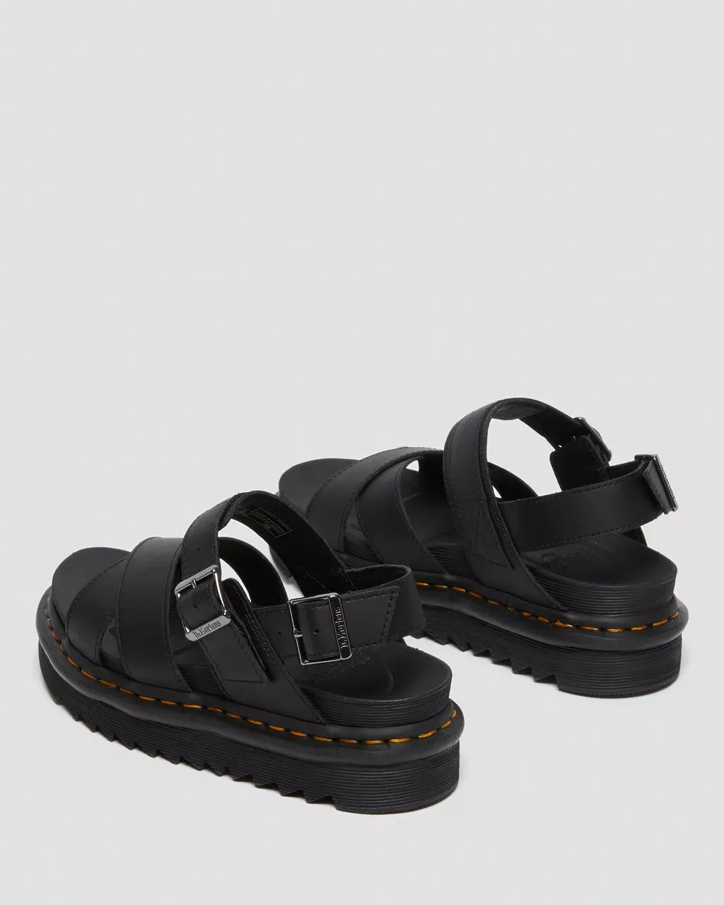 Doc Martens WOMEN'S  VOSS II LEATHER STRAP SANDALS (Black Hydro)