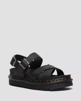 Doc Martens WOMEN'S  VOSS II LEATHER STRAP SANDALS (Black Hydro)