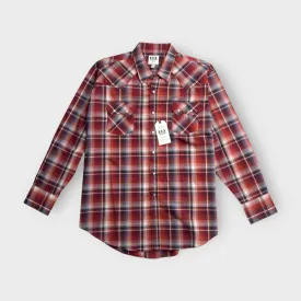 Ely Cattleman Mens Western Snap Shirt | XXL | Red Plaid | Pearl Snap Buttons | NWT