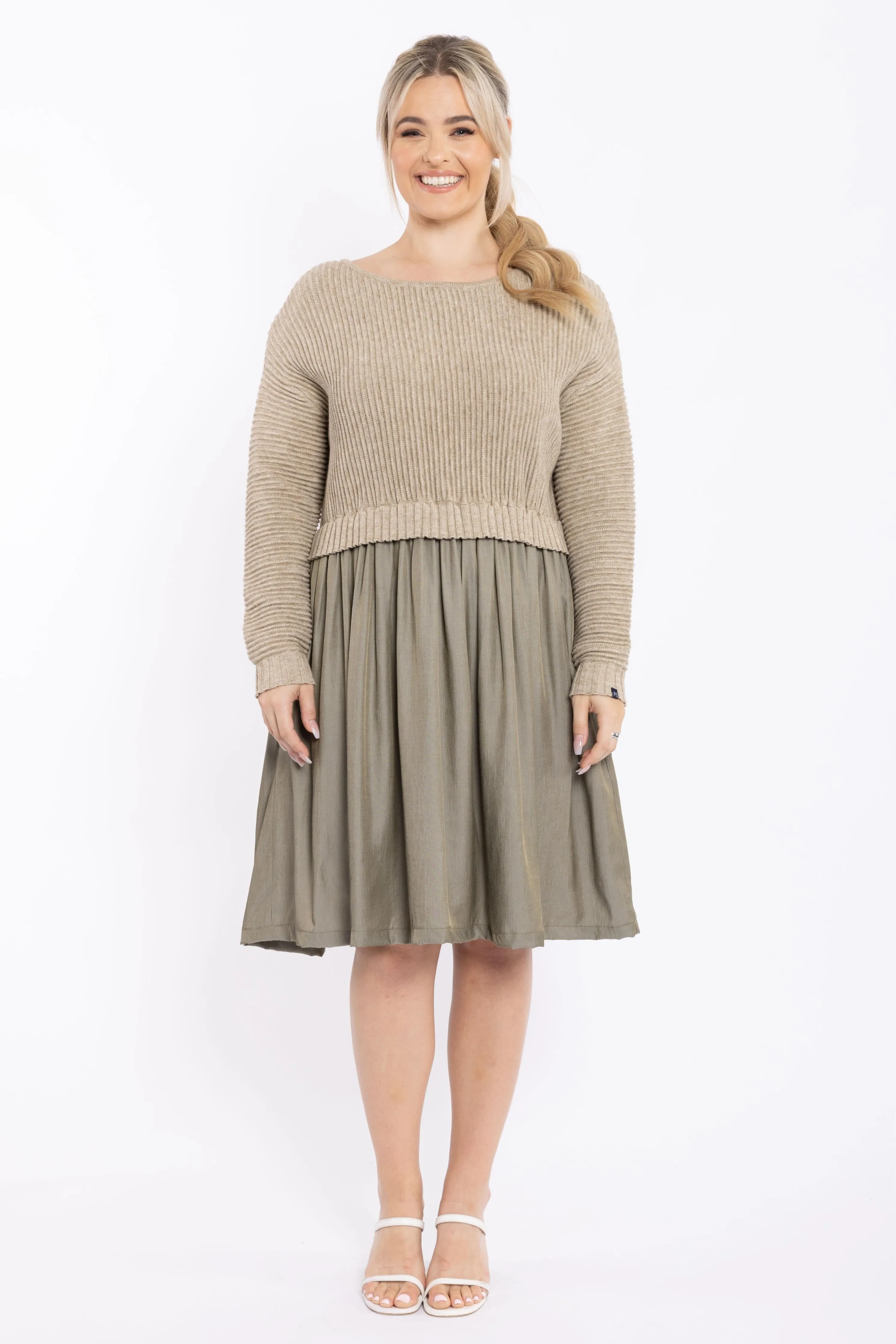 FINAL SALE Lunar Knit Dress in Walnut