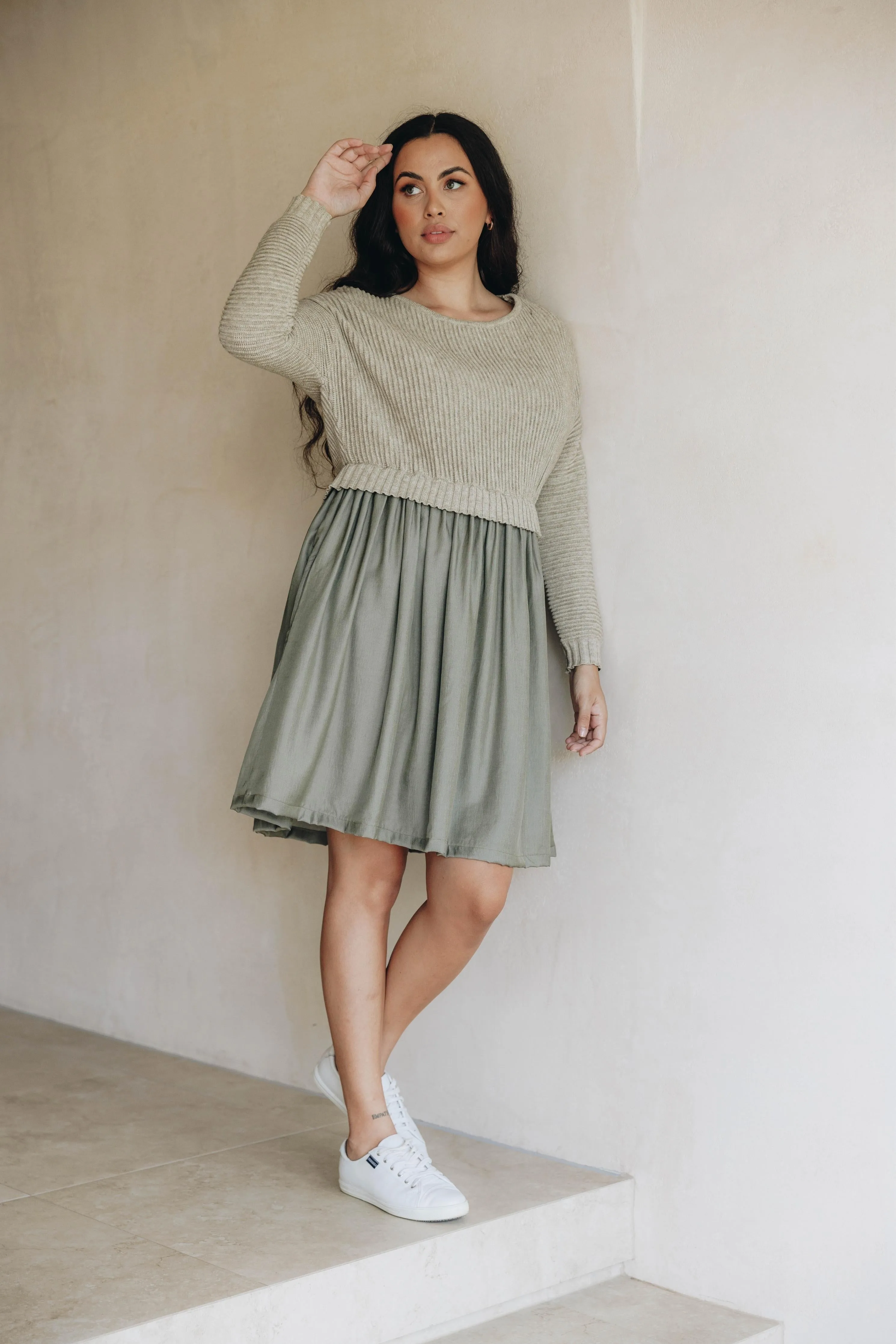 FINAL SALE Lunar Knit Dress in Walnut