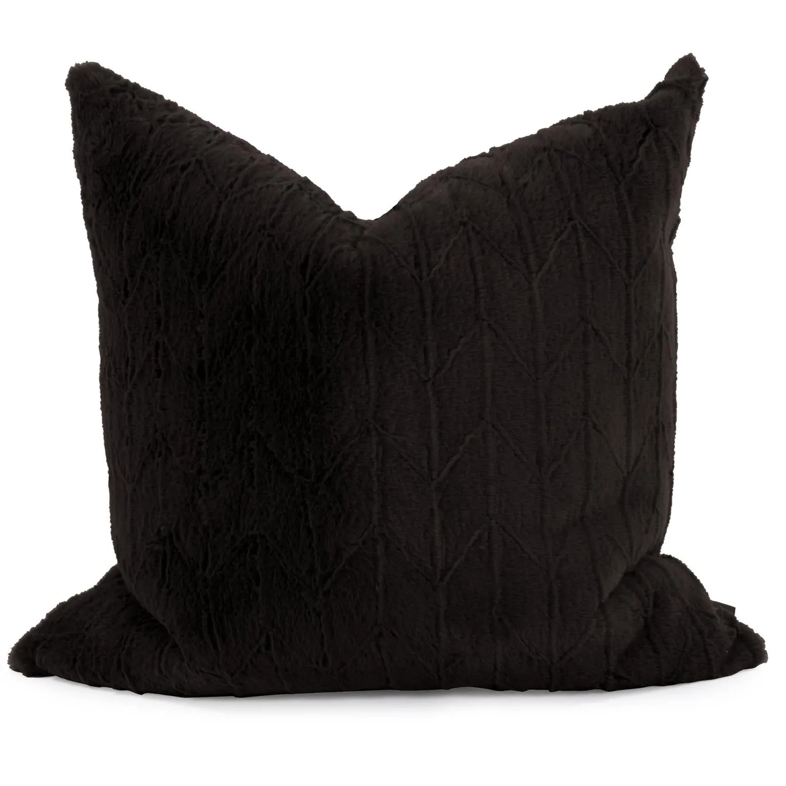 Howard Elliott Collection 24 x 24 Angora Ebony Pillow  - Down Insert