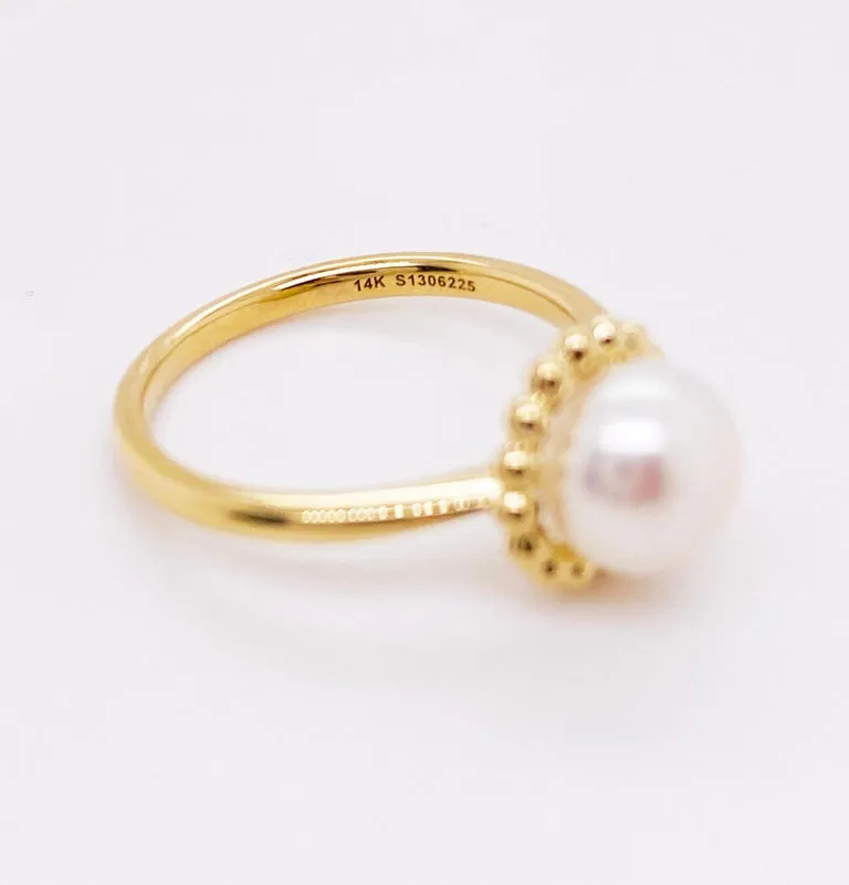 Pearl Beaded Frame Ring