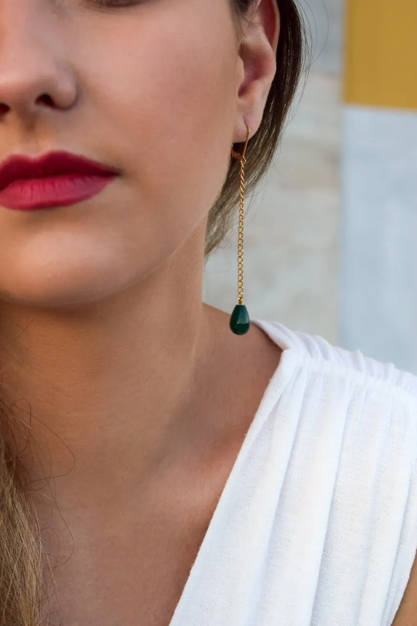 Penelope Malachite Swing Earrings