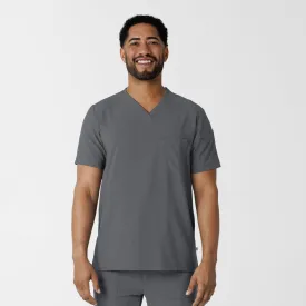 RENEW Men's V-Neck 5 Pocket Scrub Top - Pewter