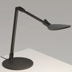 Splitty Reach Matte Black Contemporary LED Desk Lamp with Wireless Charging Base and USB Port