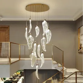 YLK Crystal Leaf Modern LED chandelier